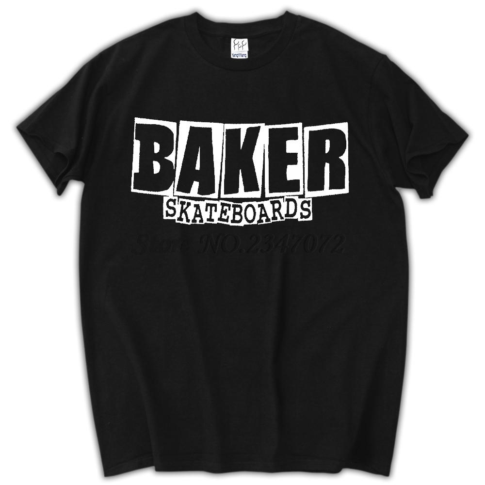 Nuova T-shirt Unisex a Maniche Corte Nera con Logo Baker Skateboards Top Unisex
