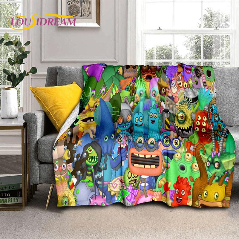 Cartoon Video Music Game My Singing Monsters 3D Blanket,Soft Throw Blanket for Home Bedroom Bed Sofa Picnic Travel Blanket Kids