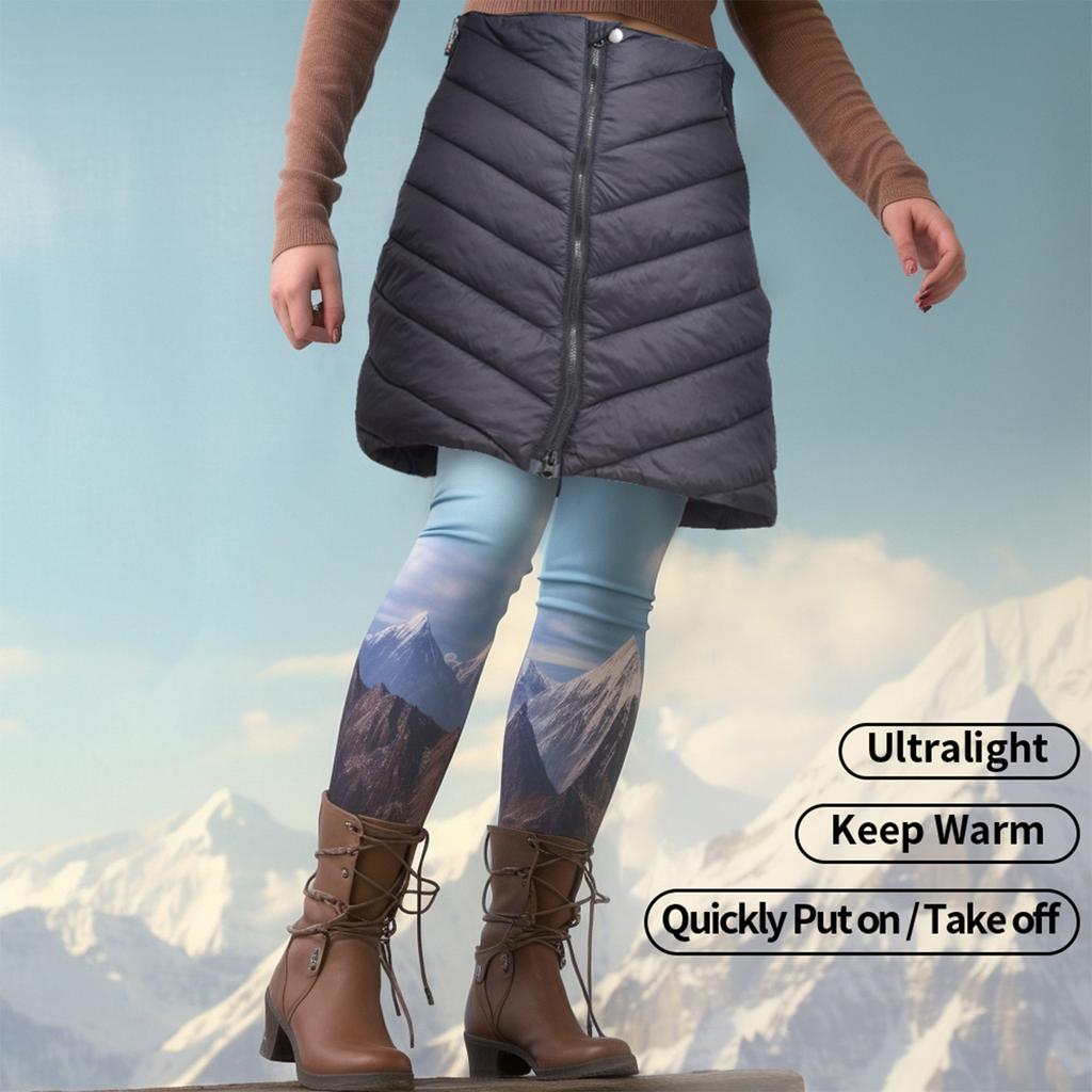 Baumwollrock Damen Winterröcke Wasserdicht Winddicht Warme Puffer-Röcke zum Wandern Schwarz Mini