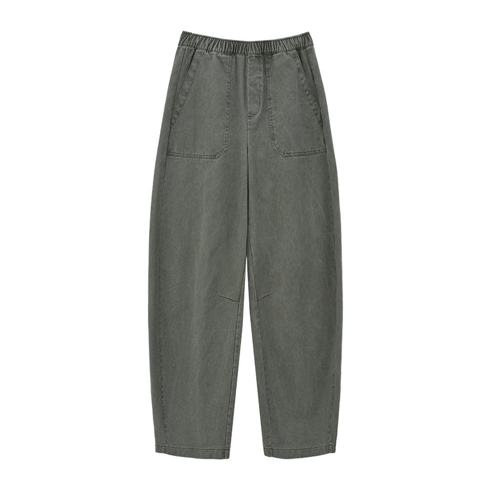 

ABOUTSEA Women s Japanese Style Elastic Waist Cotton Scythe Pants - Spring Slimming & Casual