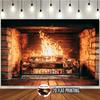1Pcs Cozy Fireplace Flames Decoration Background Winter Backdrop Decorations For Photo Studio Photo Booth Christmas Party