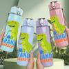 1PC Grandpa Saurus Dinosaur Print 750ml Color Plastic Sports Water Bottle Leakproof Flip Straw Lid Suitable for Sports Office Home Use