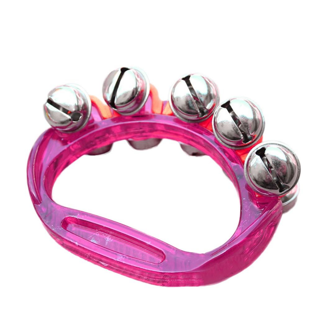 1PC Kunststoff Musikinstrumente Spielzeug Farbe Halbkreis Hand Glocke Haut Fünf Glocken