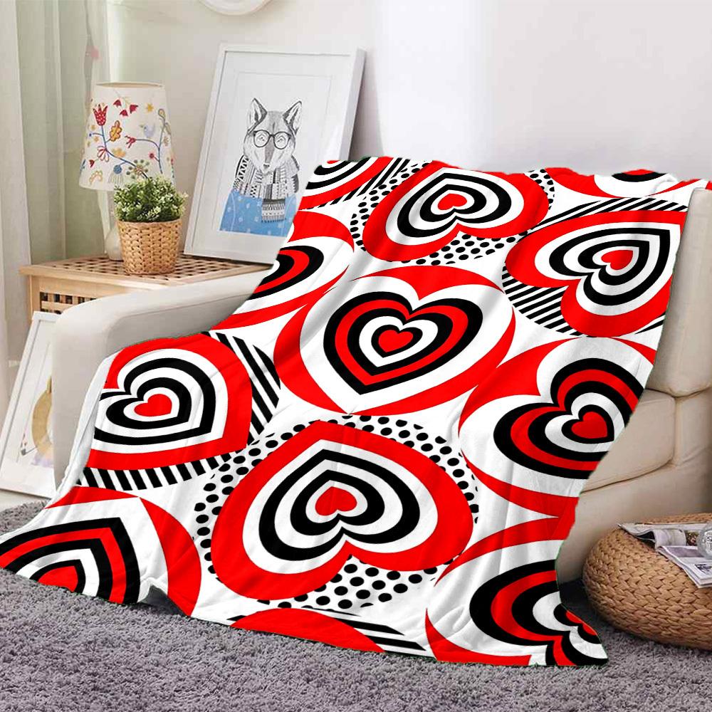 1pc Heart Print Blanket Warm, Cozy, And Soft, Suitable for Sofas, Beds, Cars, And Office Use.Perfect for Camping And Travel, Making It a Great Gift fo