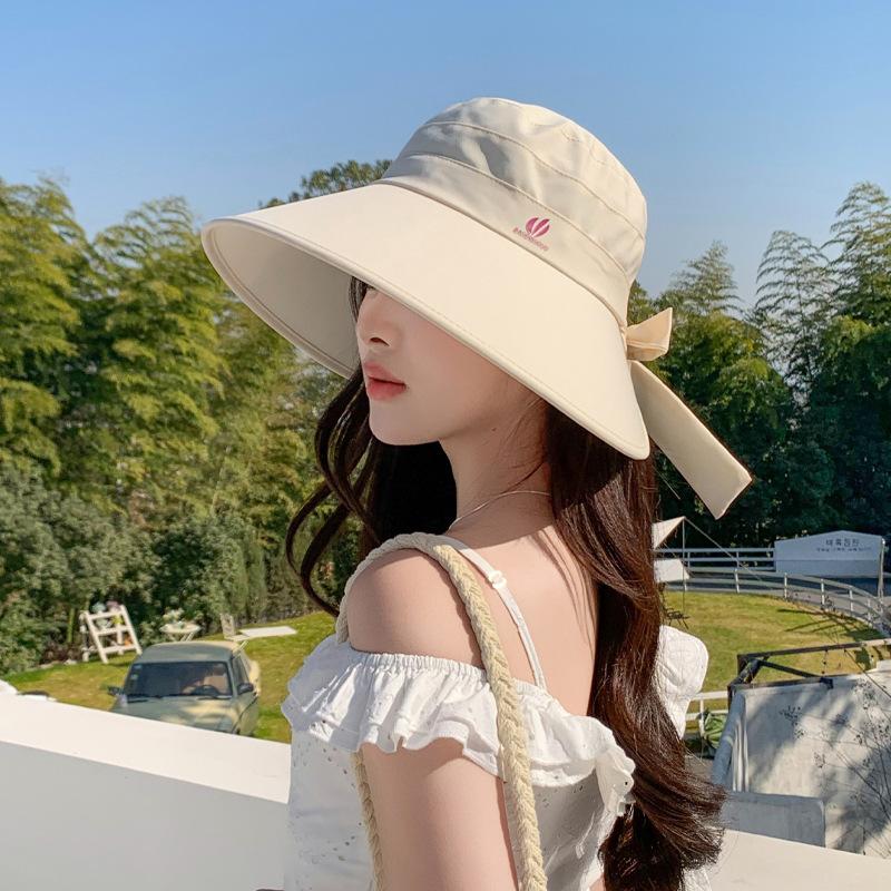 Hat Sun Hat Women's Sun Protection UV Protection Face Small Bucket Hat Outdoor Wrap-around Mountaineering Sun Hat
