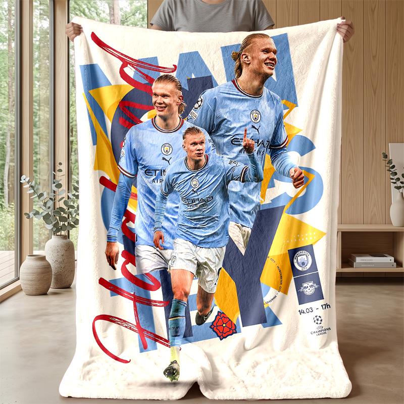 Erling Haaland Theme blanket Soft Flannel Blanket Plush Throw Blanket Cozy Sofa Bed Blanket for Home Decor