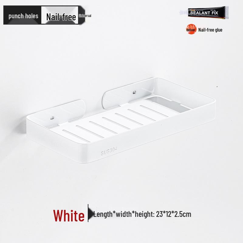 304 Stainless Steel Wall-Mounted Draining Soap Holder - No Water Accumulation for Hotel Use.