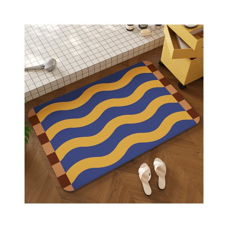 Small Fresh Diatom Mud Floor Mat, Non-Slip And Wear-Resistant Floor Mat At The Bathroom Door, Household Water-Absorbing Quick-Drying And Easy-To-Take-