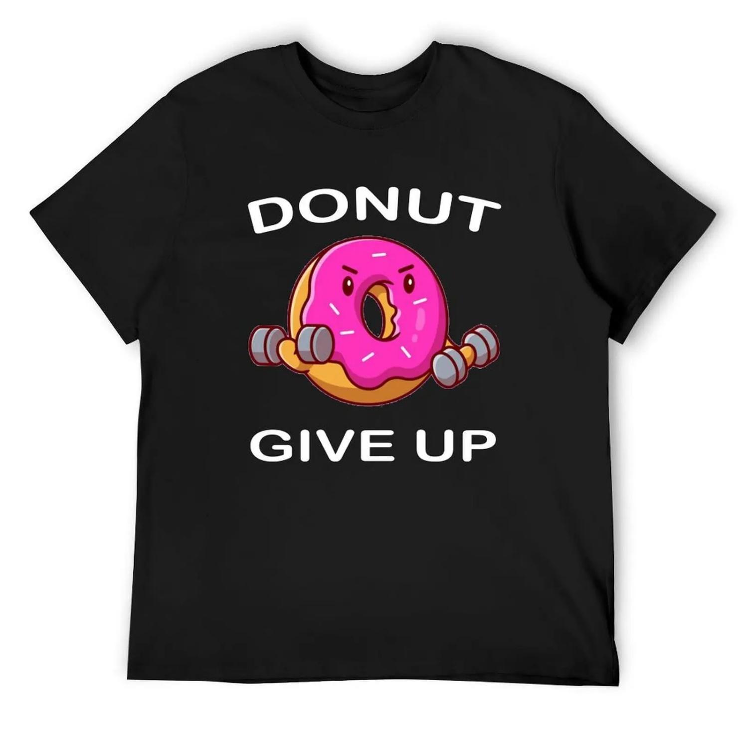 

Donut Give up T-Shirt sweat anime tshirt heavyweights animal prinfor boys mens t shirt XXXXXL чорний