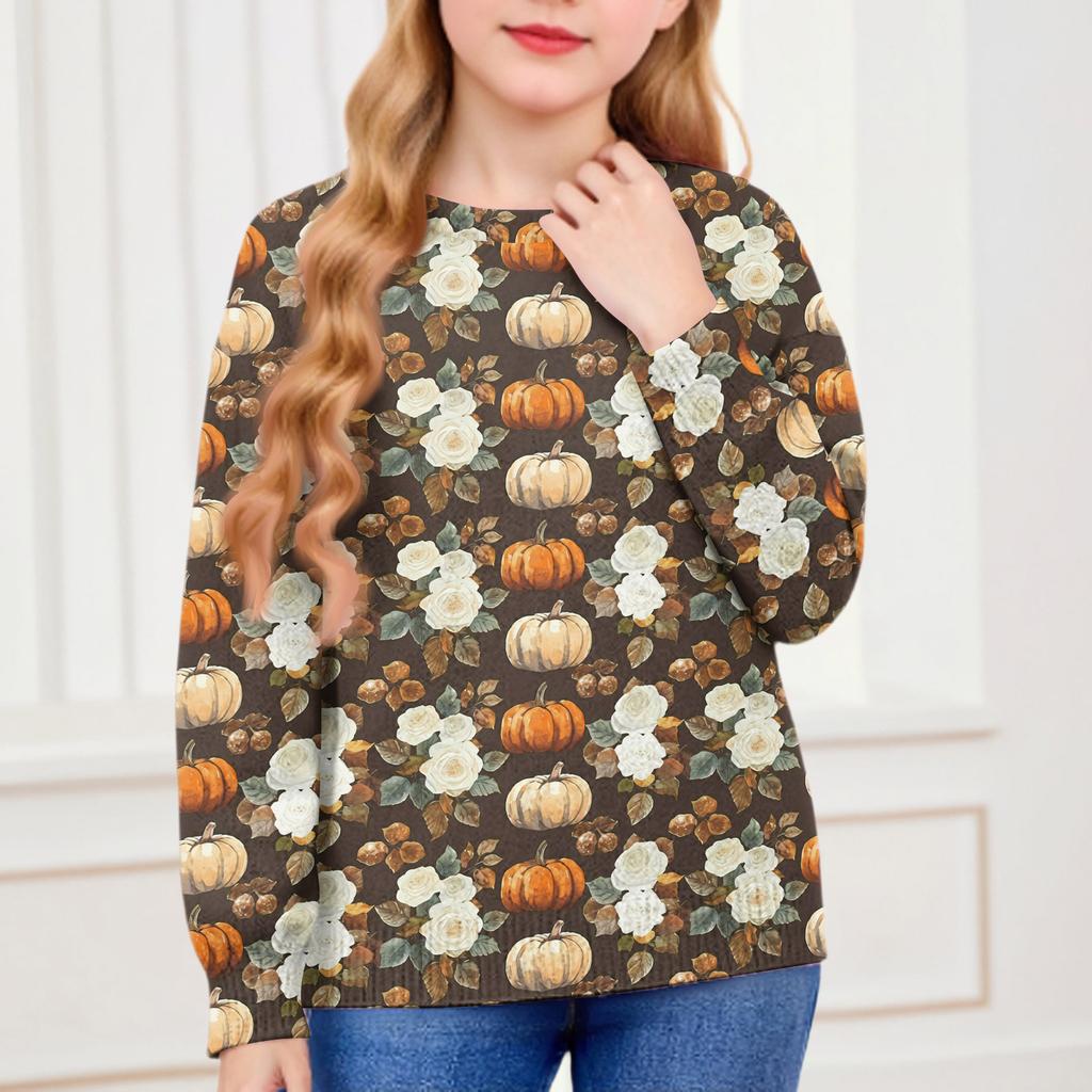 Halloween Day Sweatshirts For Children Boys And Girls Knit Sweater Cute Shirt Fall Crewneck Pullover Tops