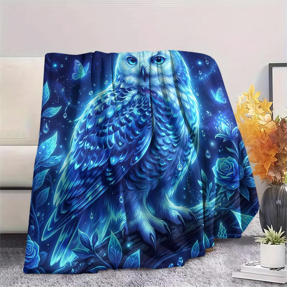 Blue Rose Animal Print Flannel Blanket,High quality Comfortable for All Seasons,Home Decor,Warmth and Comfort,Perfect for Christmas Gifts