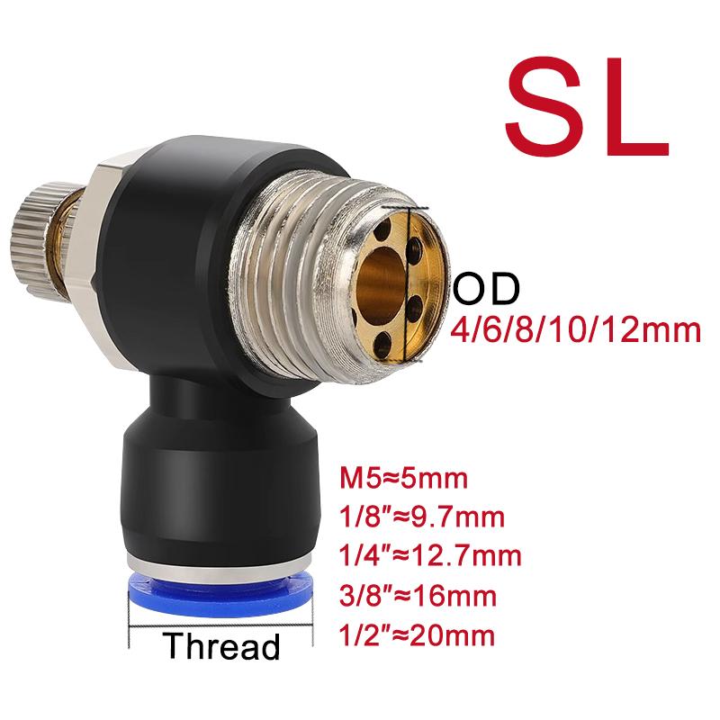Pneumatic Air Connector Fitting PC/PCF/SL/PB/PL 4mm 6mm 8mm 10mm 12mm Thread M5 3/4' 1 2 Way Hose Fittings Pipe Quick Connectors car Pressure