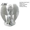 Office Desk Ornament 3D Printed Angel Figurine, Small Crouch Tabletop Ornament, Living Room Decoration White Winged Sculpture for Home Garden