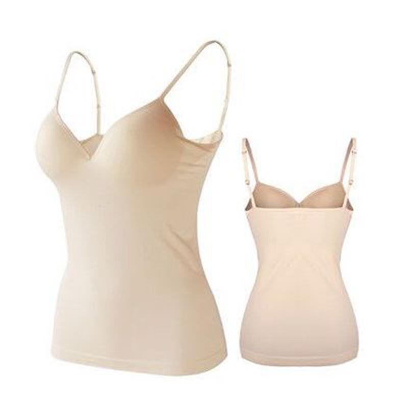 Plus-Size Women's Backless V-Neck Modal Camisole with Built-in Bra for Yoga