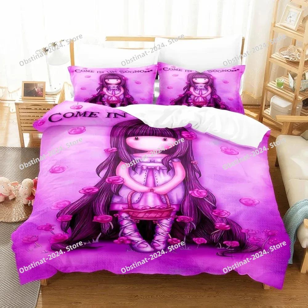 Santoro Gorjus Soft Duvet Cover Set Ful Quen King-Sized Dimensionsd Dimensions Anime Beautiful Girl Beding Set 3D Print Santoro Gorjus Young Girls