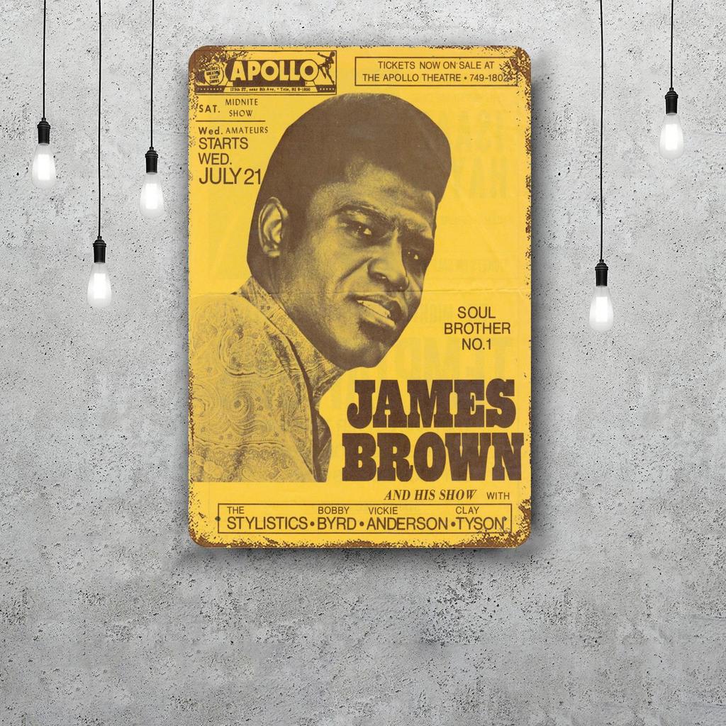 James Brown Metal Signs Wall Decor Vintage Tin Signs Captain Metal Poster Decor for Bar Pub Club Wall Decoration