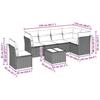 7-teiliges Gartensofa-Set mit Kissen Hellgrau Poly-Rattan