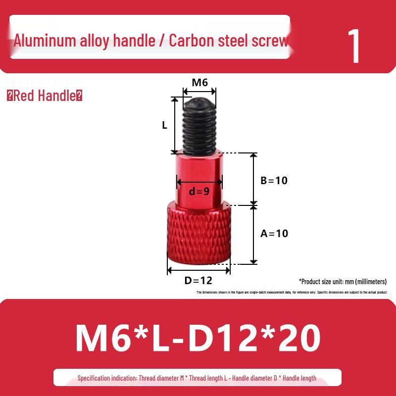 M6 Aluminum Alloy Knurled Handle Screw Bolt with High-Strength Flat Head