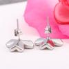 Stainless Steel Earrings with Zircon Flowers Female Crystal from Austrian Sweet Temperament Fine Jewelry Women