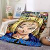 Custom 1Pc Anime Character Face Tattoos Fleece Flannel Blanket Soft Warm Cozy Office Throw For Bedroom Couch Travel Birthday Xmas Gift