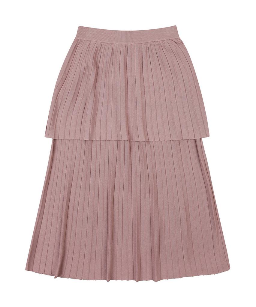 MESENSE Pleated Tiered Knit Skirt_Mb19Ksmd03Z