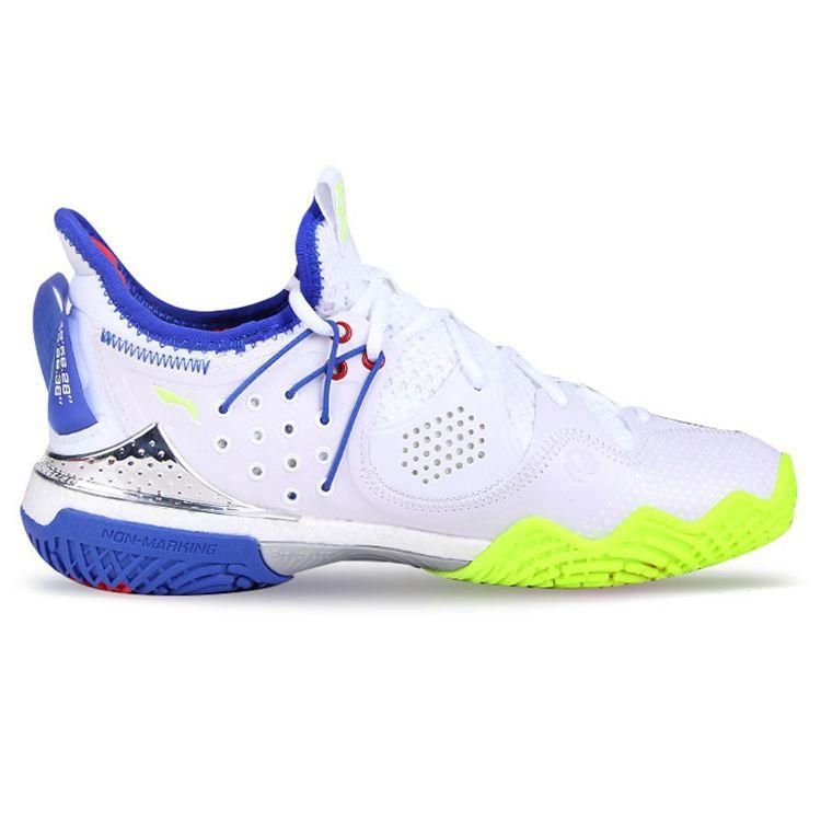 Li Ning Zhan Ji 3 Fabric Shock Absorbing Breathable Wear Resistant Non Slip Low Top Badminton Shoes Unisex Shoes White AYAS024-1