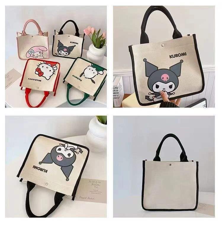 Cute Canvas Tote: Large Capacity Lunch & Wash Bag for Women, New Cartoon Design