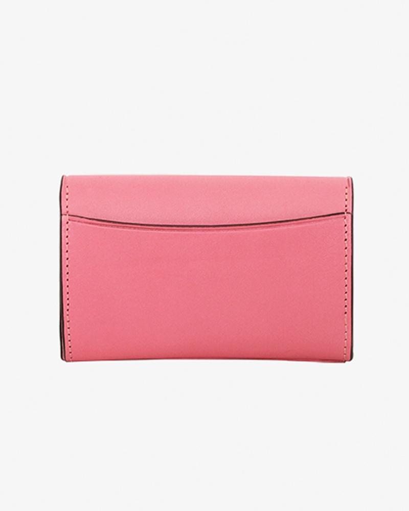 Matt [Refurbished] Toscana Full Grain Leather V Business Card Holder Pink