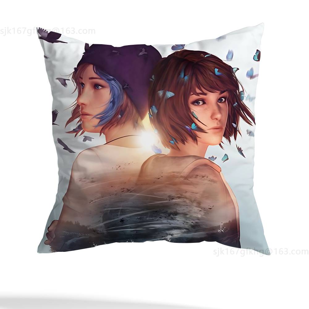 L-Life Is Strange Game Pillow Case Square Double-Sided Printing Short Plush Sofa Cushion Cover Bedroom Bedside Pillow