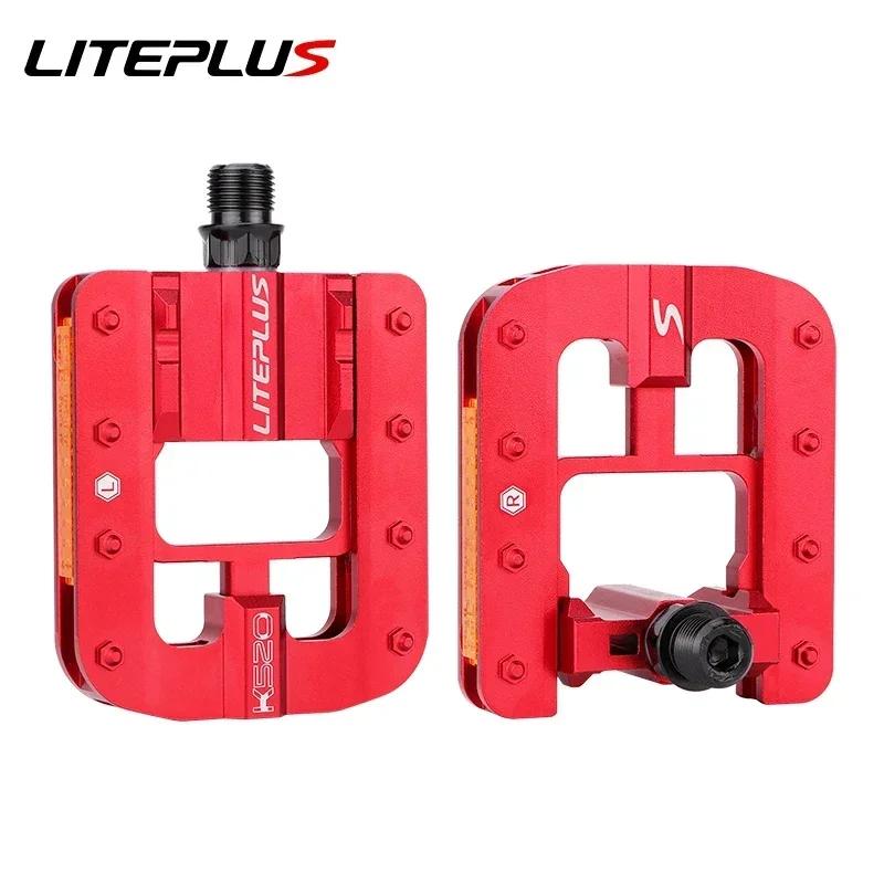 Liteplus Folding Bicycle Pedals Anti-slip All-aluminum Alloy Quick Folding Bike Pedals BMX Bicycle Folding Pedals Bicycle Parts Red Foldable PEDAL