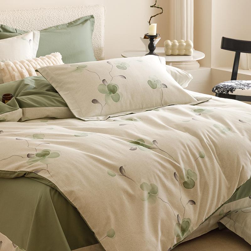 Sleep Grid Thickened Cotton Brushed Digital Printing Series Four Piece Set