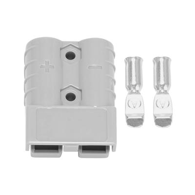 Ahvqevn Anderson Style Plug Connector 50A 600V 6-12AWG Plated Solid Terminal Plug for Power Tool, 6AWG Gray