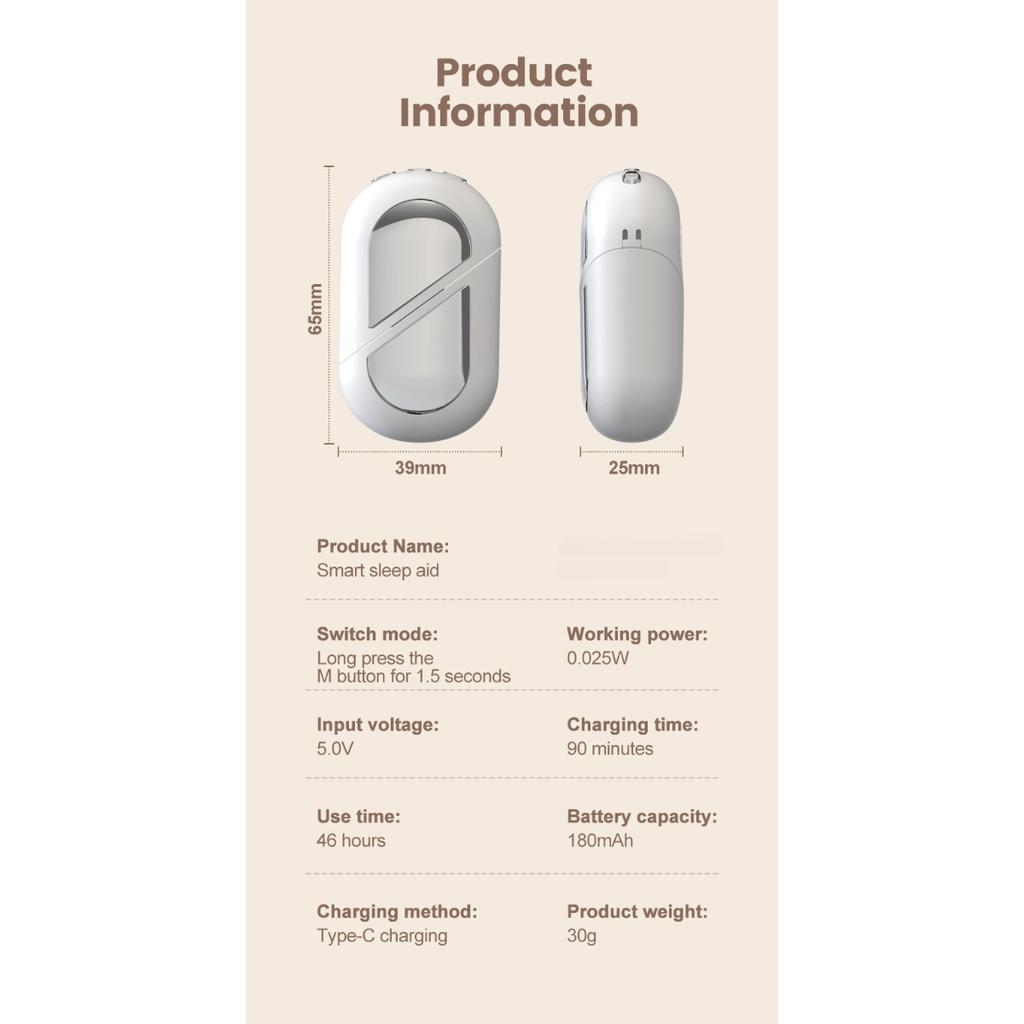 Smart Sleep Aid Portable EMS Sleep Aid Handheld Design Heart-Shaped Smart Sleep Companion