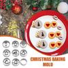 Small Christmas Cookie Cutters 9X Stainless Steel Round Cookie Cutter Holiday Favor Decorative Heart Star Gingerbread Man Baking