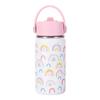 Wide Mouth Thermal Stainless Steel Water Cup Cartoon Handle Straw Tumblers Water Bottle for Outdoors