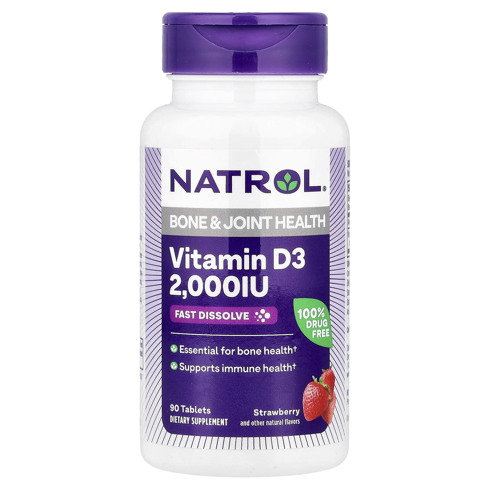 

Vitamin D3, Strawberry, 2,000Iu, 90 Tablets