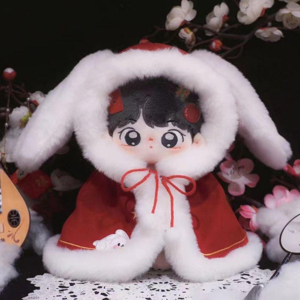 20CM Doll New Year's Clothing Hairy Mini Clothes High Quality Doll Plush Cloak  20cm Cotton Doll