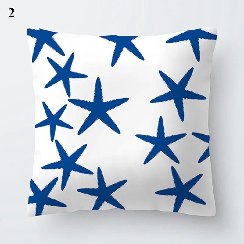 Blue Marine Animal Pillowcase Office Living Room Home Pillowcase Car Ornaments