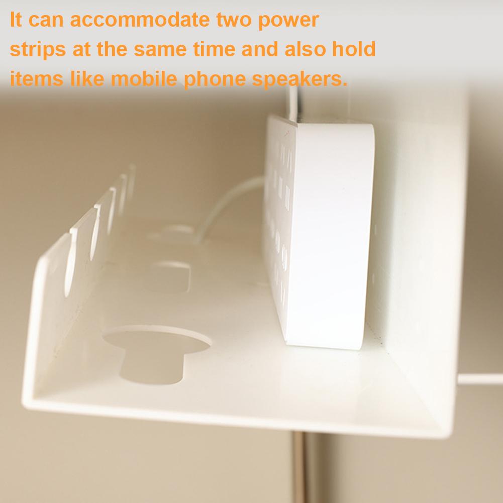 2Pcs Under Desk Cable Management Tray Self Adhesive Cable Storage Rack No Punching Wire Management Rack for Home Office