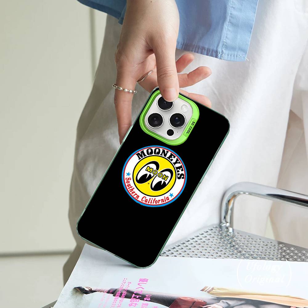 M-Moon-eyes Luxury Colorful Phone Case For IPhone 17 16 15 14 13 12 11 Pro Max Plus Matte Cover