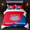 Set Biancheria da Letto Personalizzato Bayern Monaco con Nome Testo 1 Copripiumino+2 Federe Logo Calcio Regalo Personalizzato per Occasioni Speciali Decorazione Camera da Letto