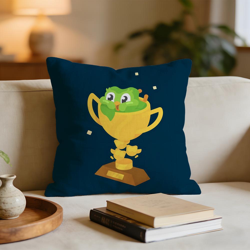 Cute DDuolingos Cushion Cover Short plush pillowcase for bed sofa carwashable