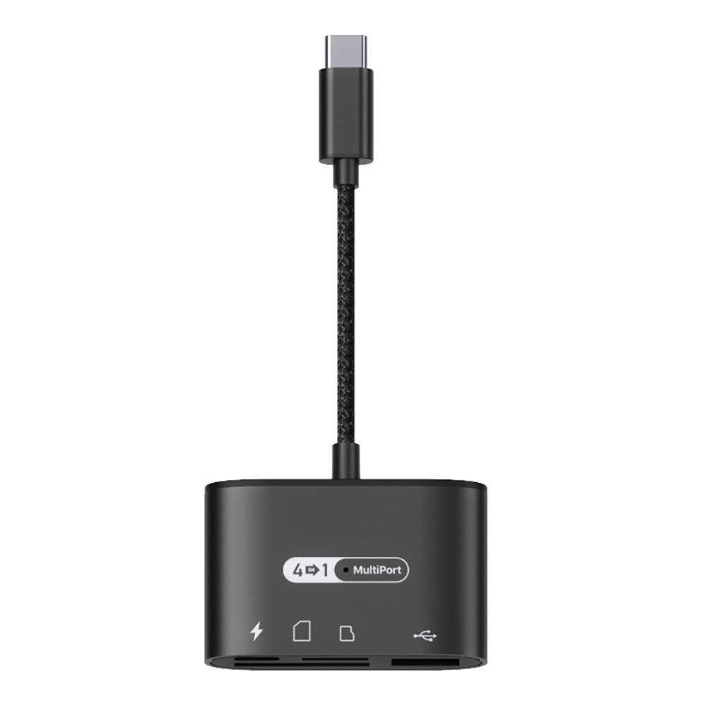 Type C 4-in-1 Card Reader For SD & TF Data Transfer USB 3.0 USB-C Fast Charge