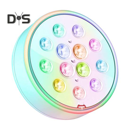 LED Pool Lights Set with Timer Function Remote Control IP68 Waterproof 16 Colors 3 Modes Rechargeable Underwater Pool Lights