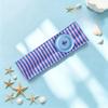Fashion Striped Print Large Button Headband Dopamine Colorful Niche Headscarf Ins Breathable Summer Hairband Lady Girls Headwear