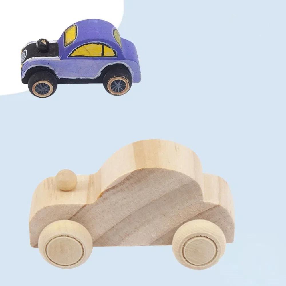 6PCS/SET Hand-crafted Graffiti Car Painting Surface Wooden Toys  Classroom Activities