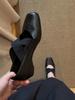 Sheepskin Version~ Minimalist Ballet Style Cross Belt Fashion Single Shoes Women's Leather Comfortable Soft Sole One Pedal Shallow Mouth Single Shoes