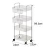 Transparent Storage Rack Rolling Trolley Storage Rack Transparent Bathroom Shelf with Hanging Baskets Wheels