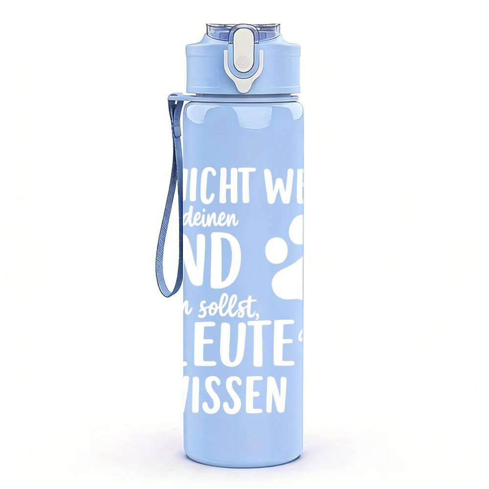 1PC Light Grey Simple Text Print 750ml Color Plastic Sports Water Bottle Leakproof Flip Straw Lid Suitable for Sports Office Home Use