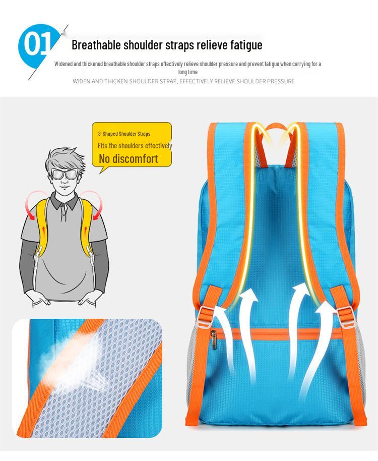 Lightweight Folding Backpack, Large Capacity, Unisex & Student-Friendly, Ideal for Outdoor Use